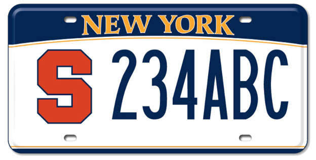 New York State license plate with block S
